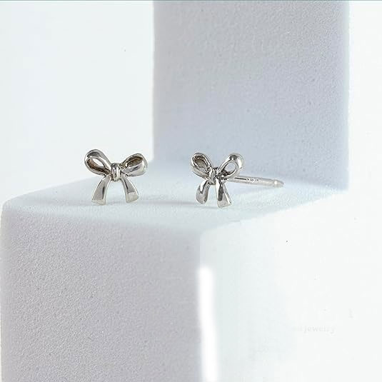 Sterling Silver Bow Stud Earrings