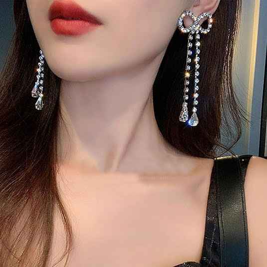 Infinity Rhinestone Drop Earrings