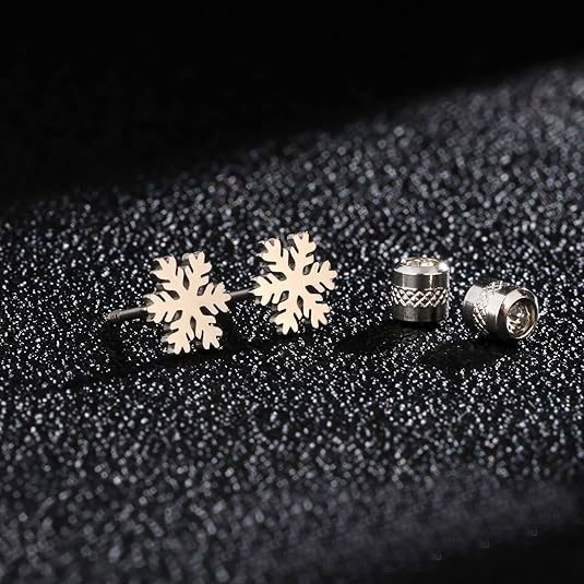 Snowflake 925% Sterling Silver Stud Earrings