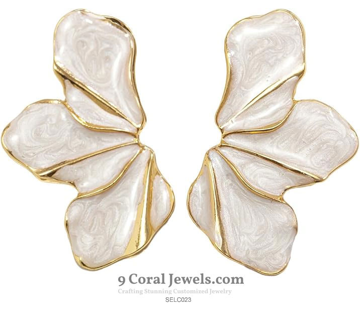 925% Sterling Silver Elegant Gold-Trimmed Floral Earrings