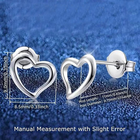 Sterling Silver Heart Stud Earrings