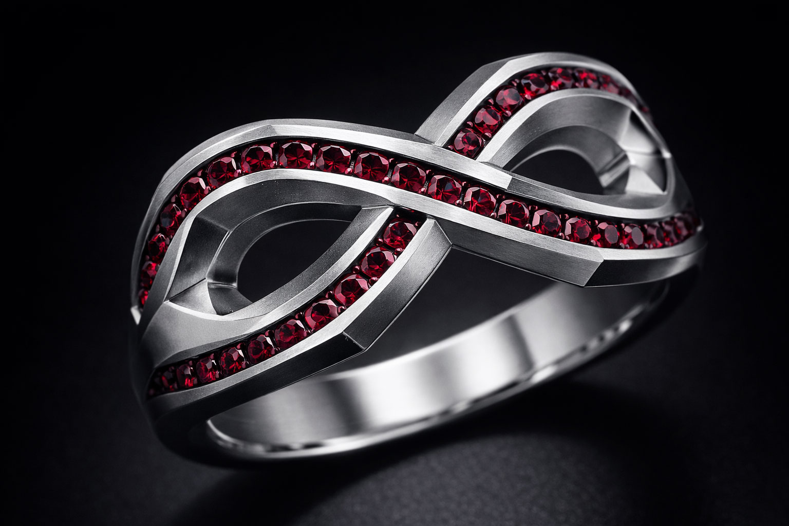 Infinity Silver Ruby Ring
