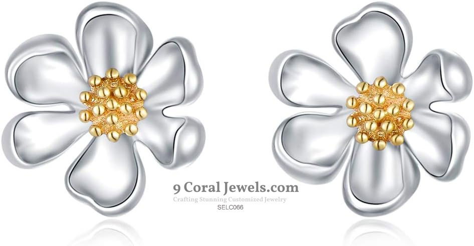 Flower Shaped Silver Earrings