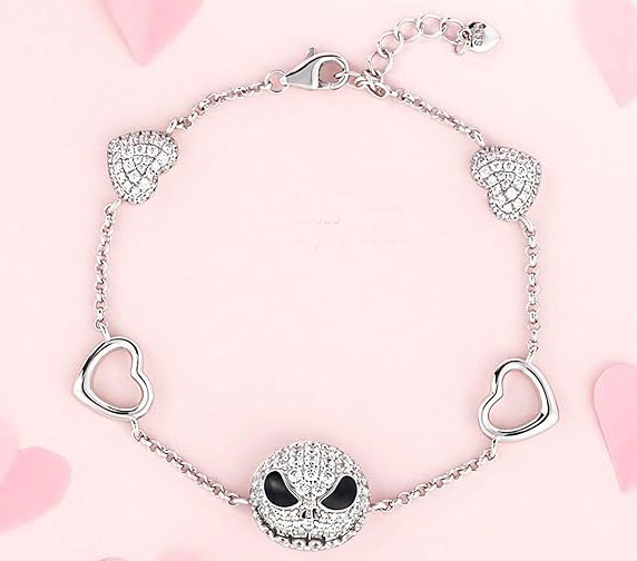 Silver Skull Heart Bracelet