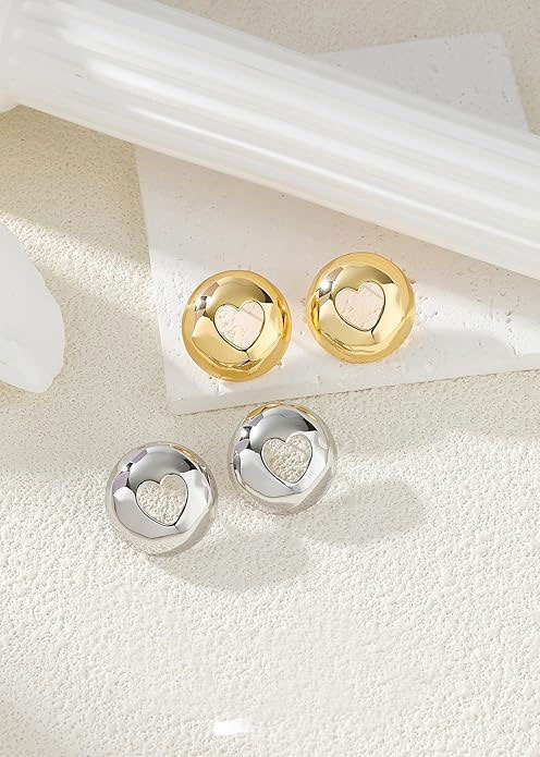 Sterling Silver Heart Stud Earrings