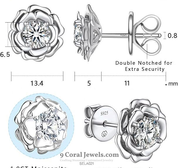 Silver Flower Stud Earrings