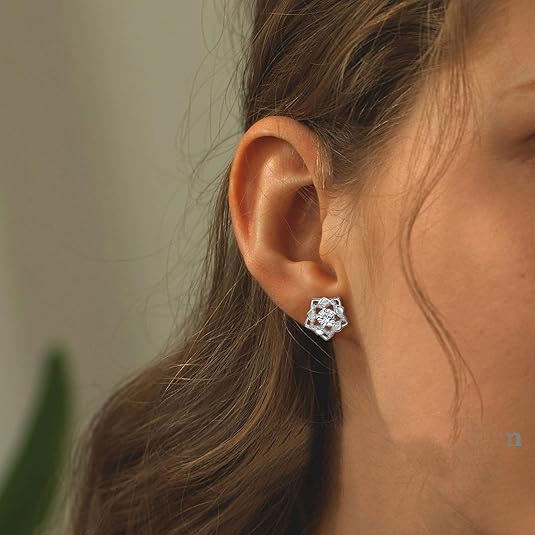 Sterling Silver Flower Stud Earrings