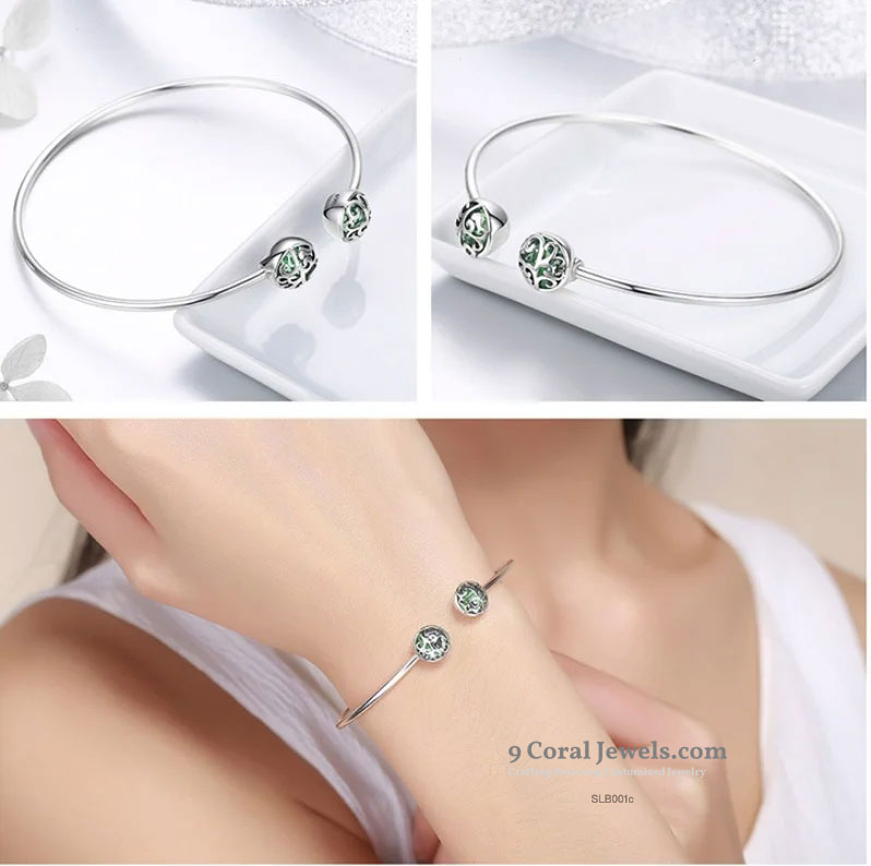 Elegant 925% Sterling Silver Bangle Bracelet