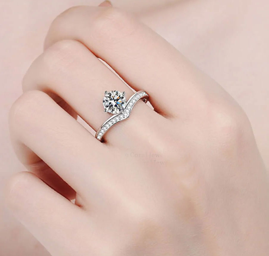 Elegant Crystal CZ Engagement Ring
