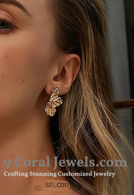 Gold-Plated Leaf Earrings