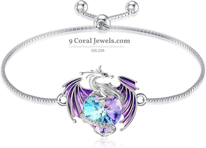 Sterling Silver Dragon Crystal Bracelet