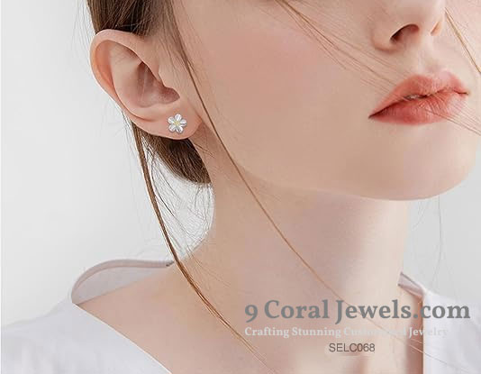 Silver Flower Stud Earrings