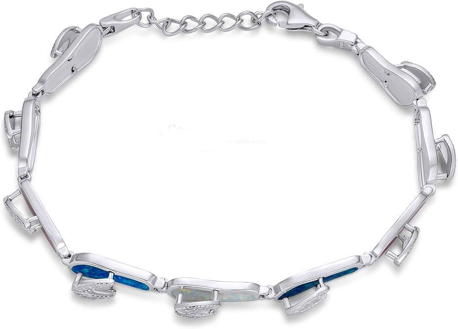 Colorful Flip-Flop Opal Bracelet – 925 Sterling Silver