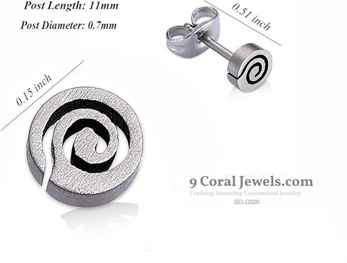 Spiral Pattern Stud Earrings
