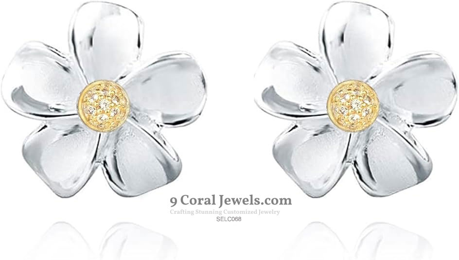 Silver Flower Stud Earrings