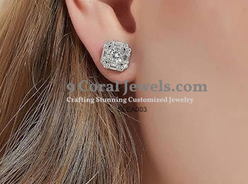 925% Sterling Silver CZ Stud Earrings