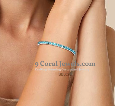 Sterling Silver Turquoise Tennis Bracelet