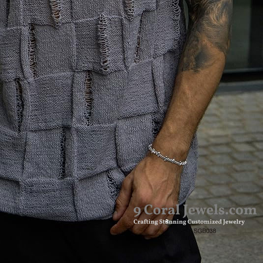 Barbed Wire Silver Bracelet