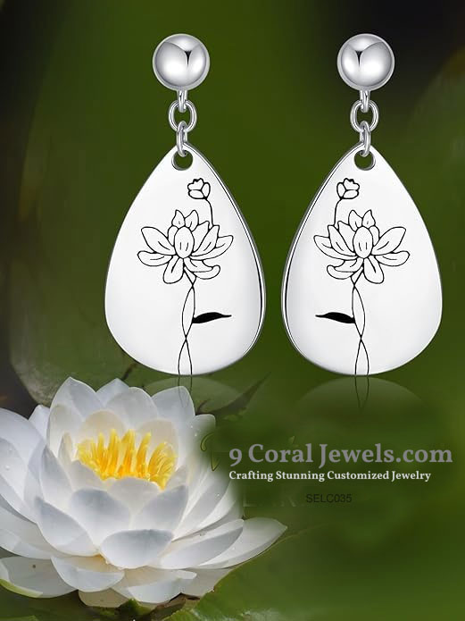Lotus Flower Silver Earrings