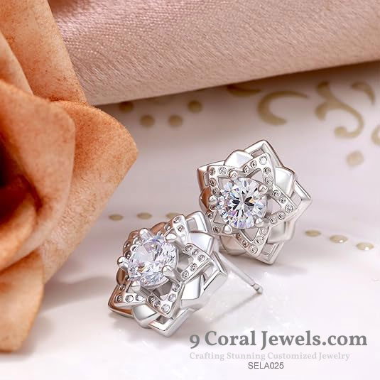 Sterling Silver Flower Stud Earrings