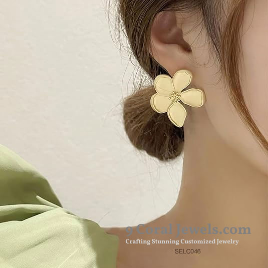 925% Sterling Silver, Gold Plated Flower Earrings