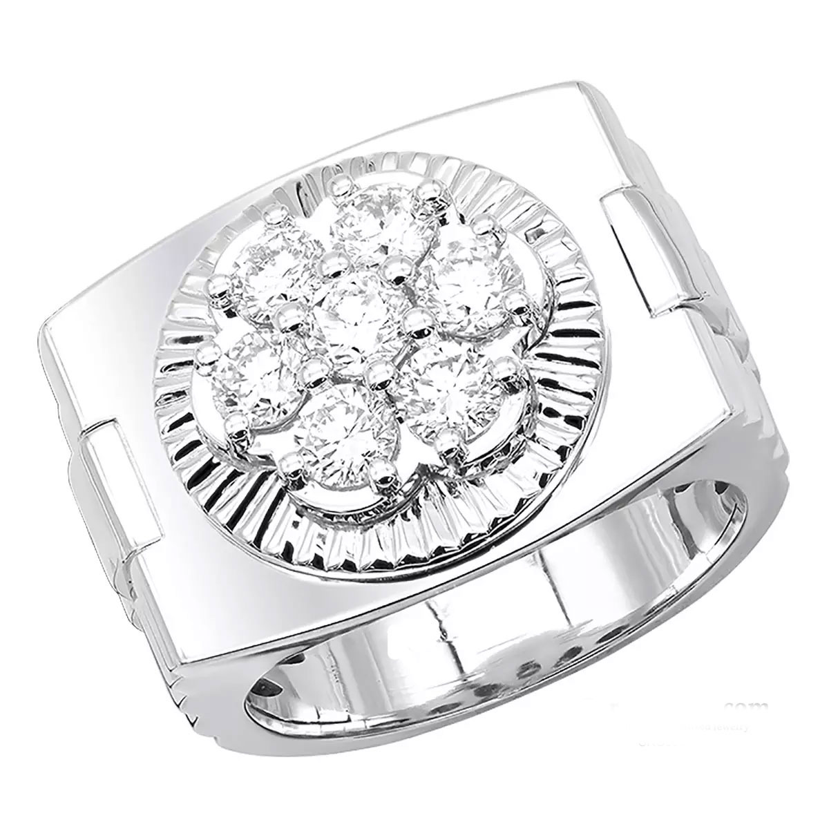 Men's Cubic Zircon Diamond Cluster Ring