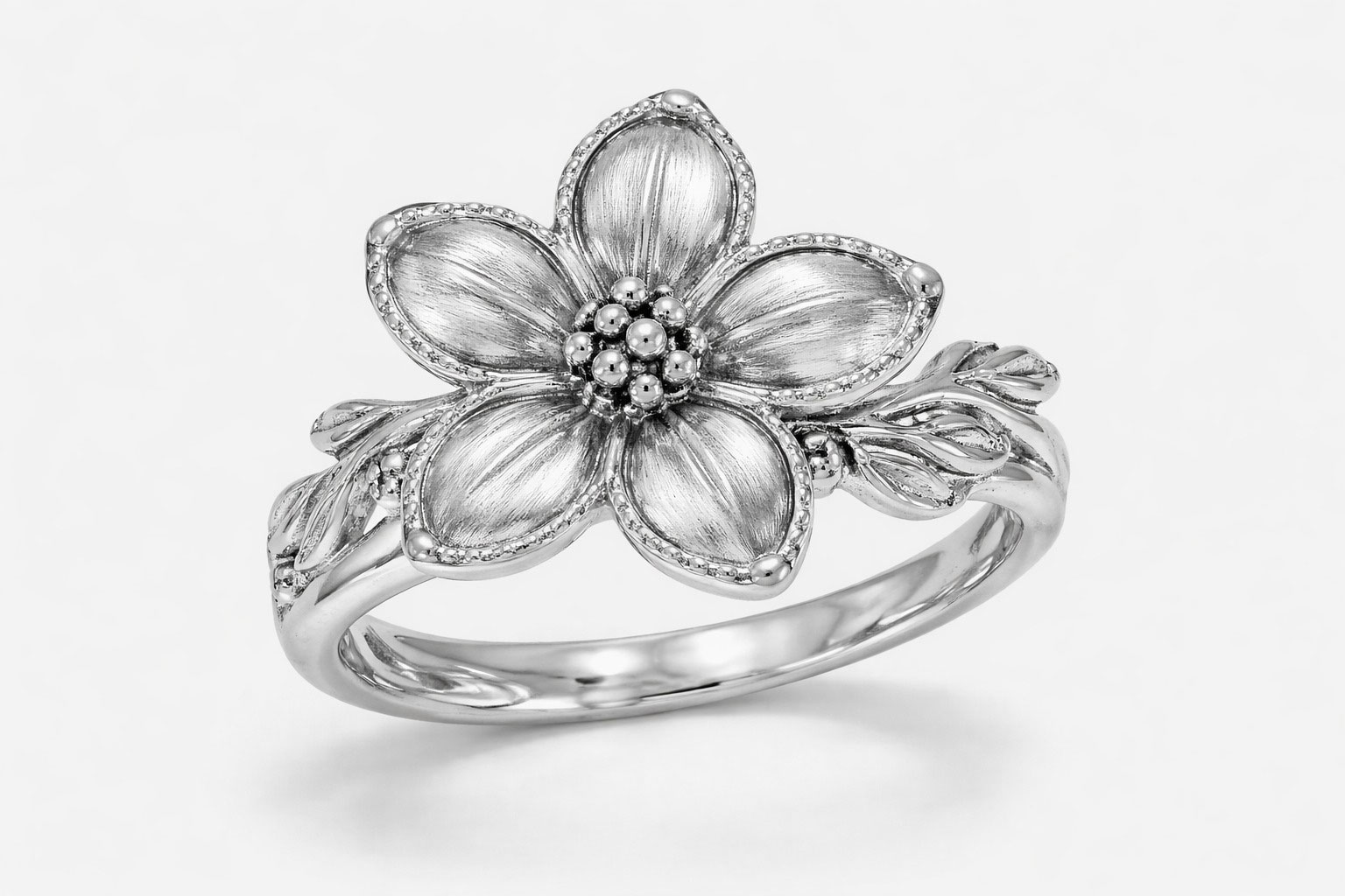 Floral Silver Ring