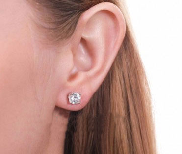 925% Sterling Silver CZ Diamond Stud Earrings