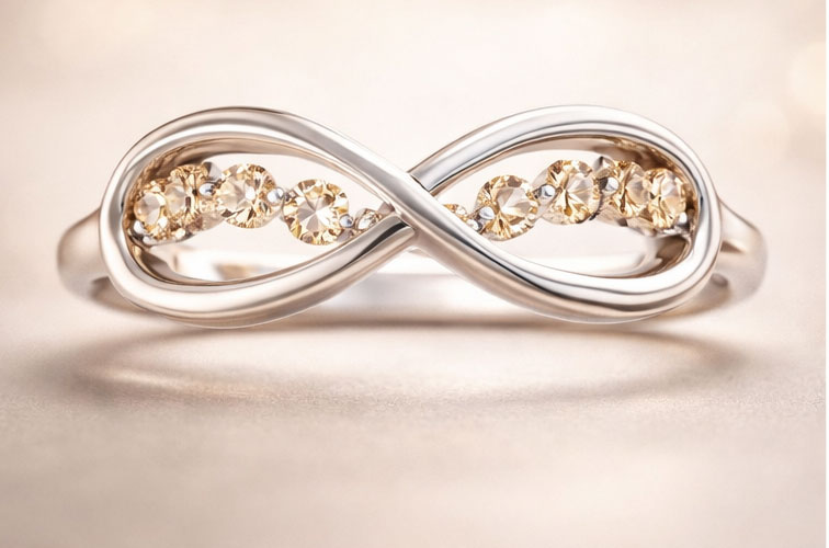 Infinity CZ Diamond Sterling Silver Ring