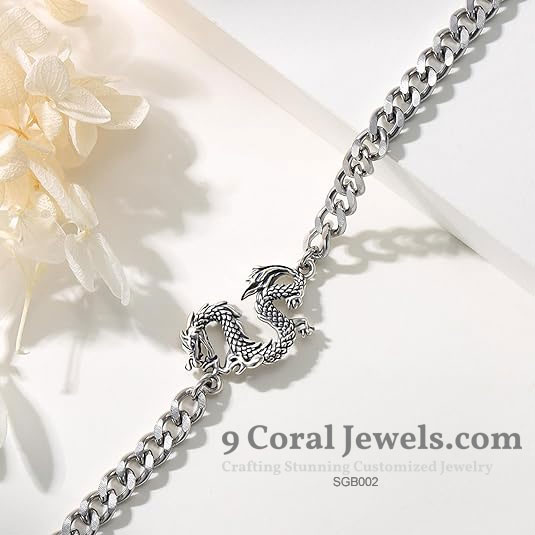 Dragon Silver Chain Bracelet