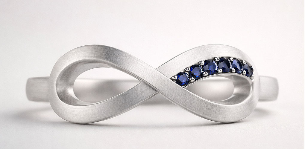 Infinity Silver Bracelet with Blue Gemstones