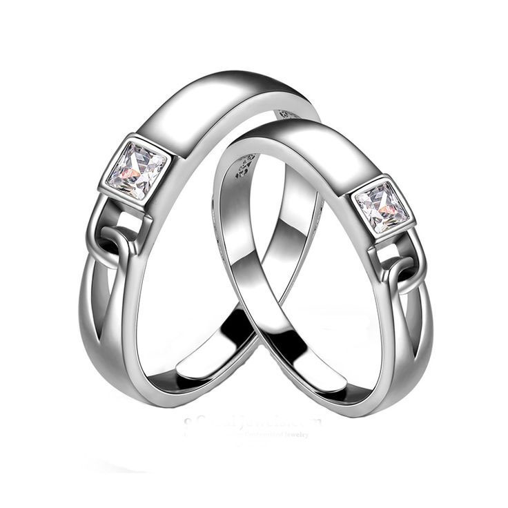 Elegant Silver Couple Rings