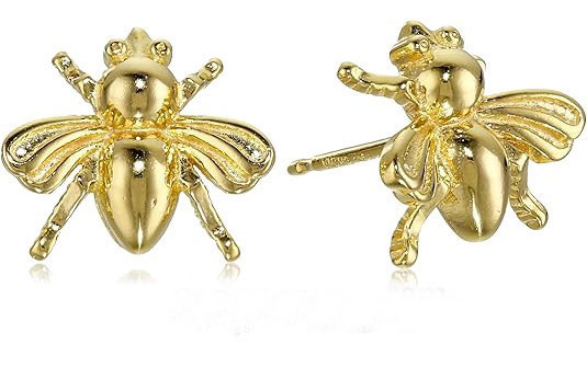 925% Sterling Silver Bee Stud Earrings