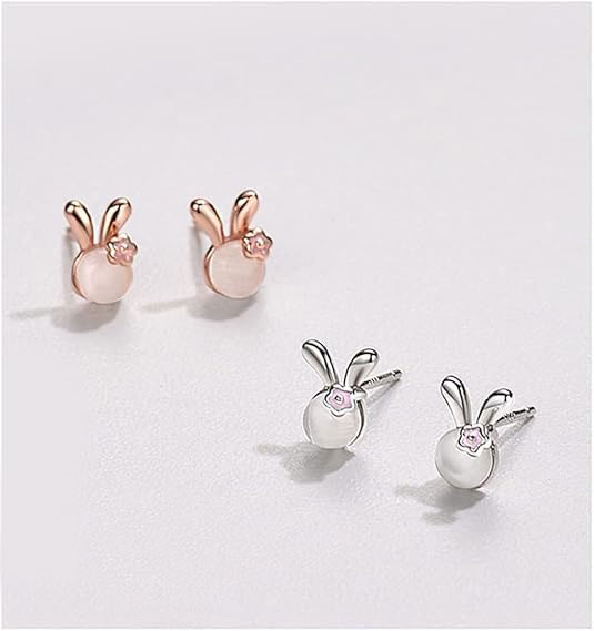 Sterling Silver Bunny Stud Earrings