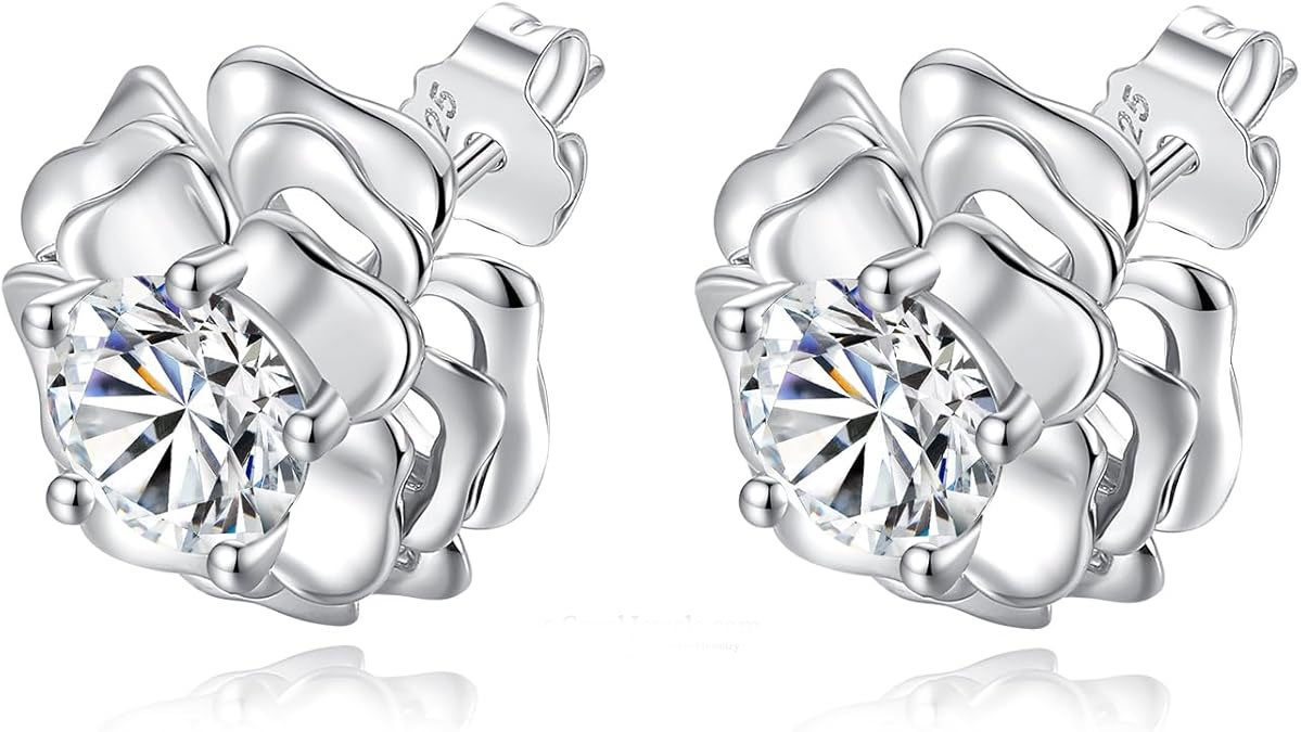 Silver Flower Stud Earrings