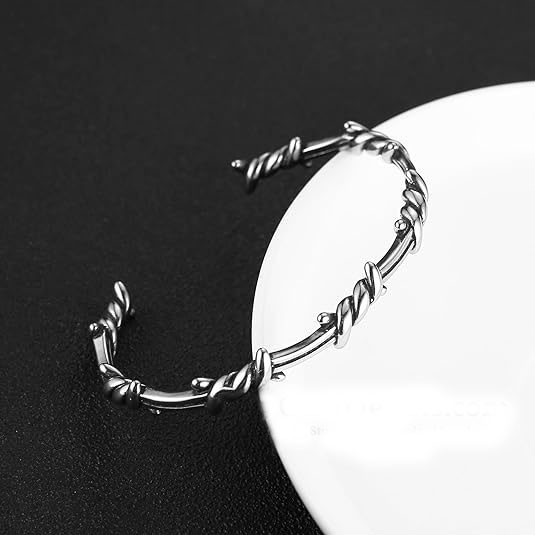 Barbed Wire Silver Bracelet
