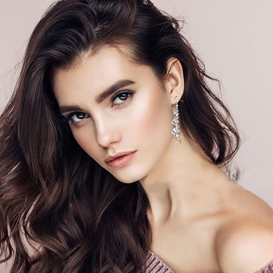 Silver Spiral Crystal Drop Earrings