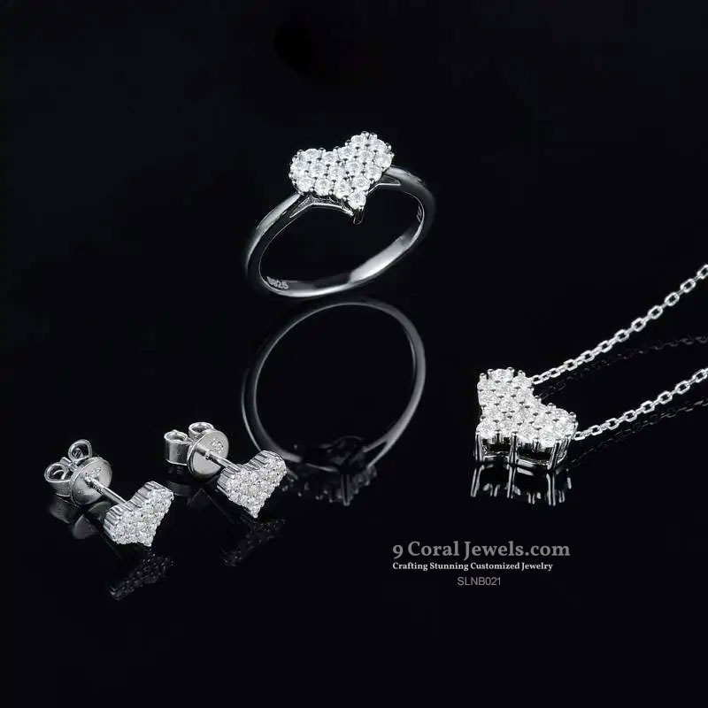Heart-Shaped CZ Diamond Pendant Necklace