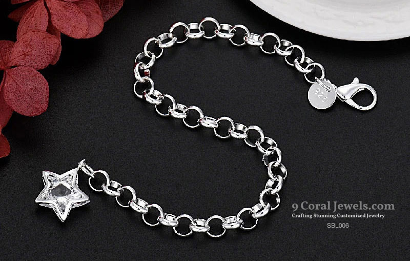 Sterling Silver Star Charm Bracelet