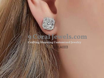 Sterling Silver Cubic Zirconia Diamond Stud Earrings
