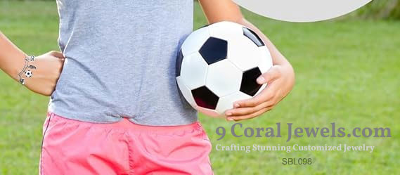 925 Sterling Silver Expandable Soccer Charm Bangle