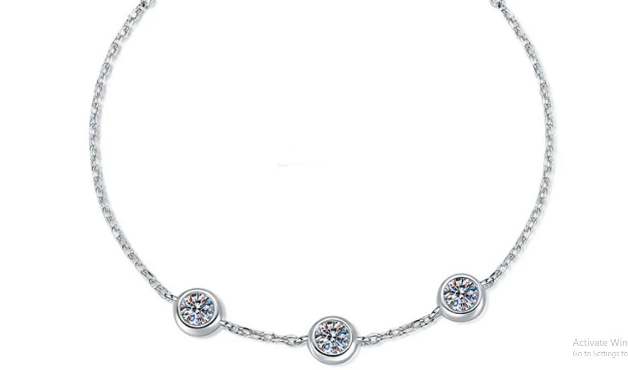 925% Sterling Silver Elegant Triple CZ Bracelet
