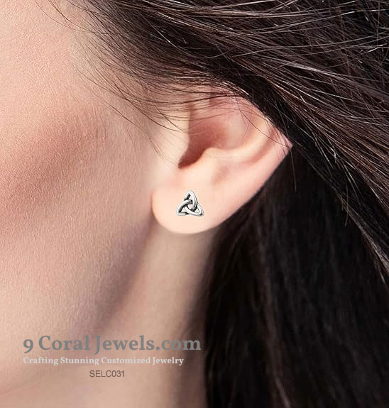Celtic Trinity Knot Stud Earrings