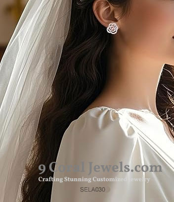 Cubic Zirconia Studded Flower Earrings