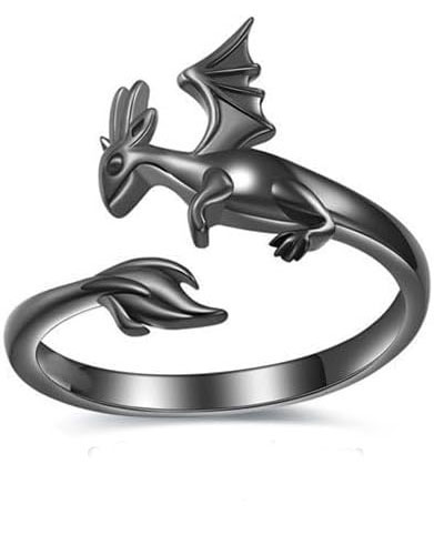 925% Sterling Silver Dragon Adjustable Ring