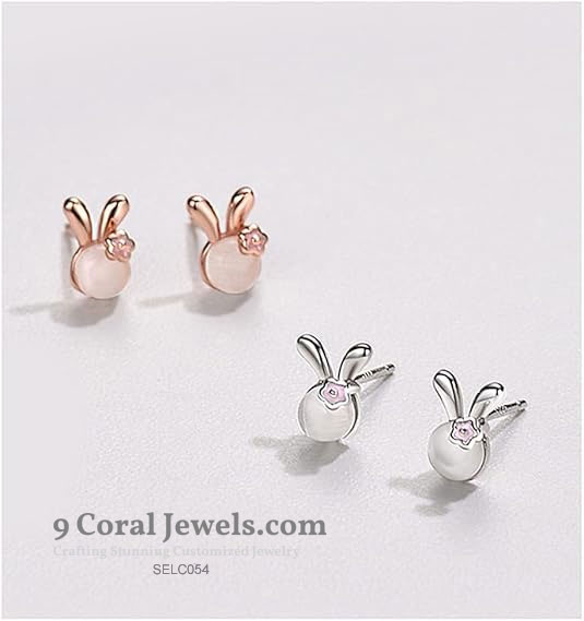 Sterling Silver Bunny Stud Earrings