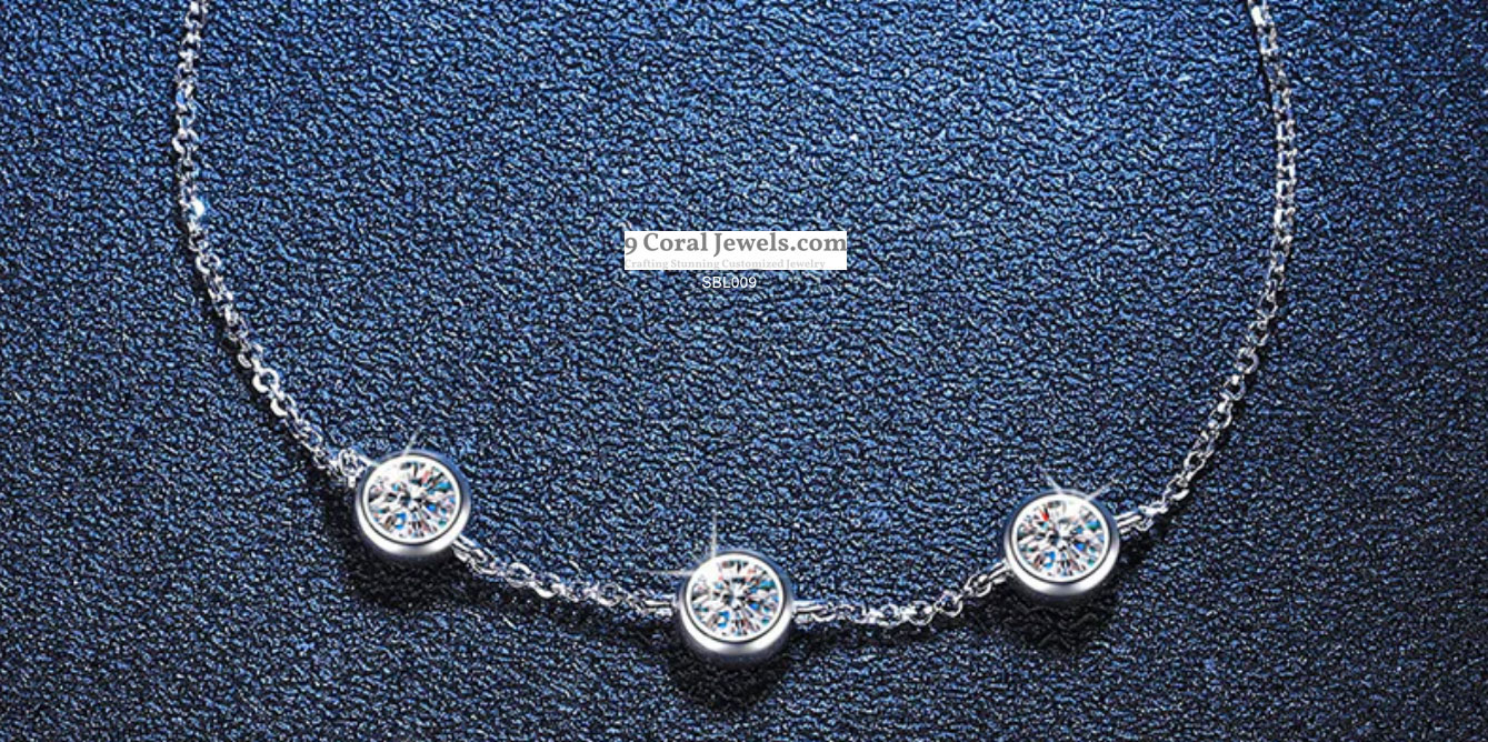 925% Sterling Silver Elegant Triple CZ Bracelet