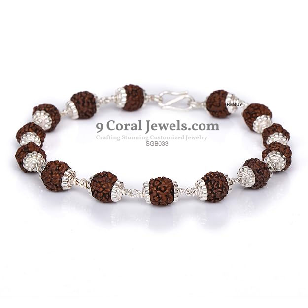 Brown Rudraksha Silver Bracelet