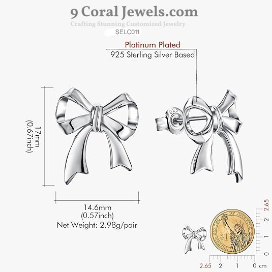 Sterling Silver Bow Knot Stud Earrings