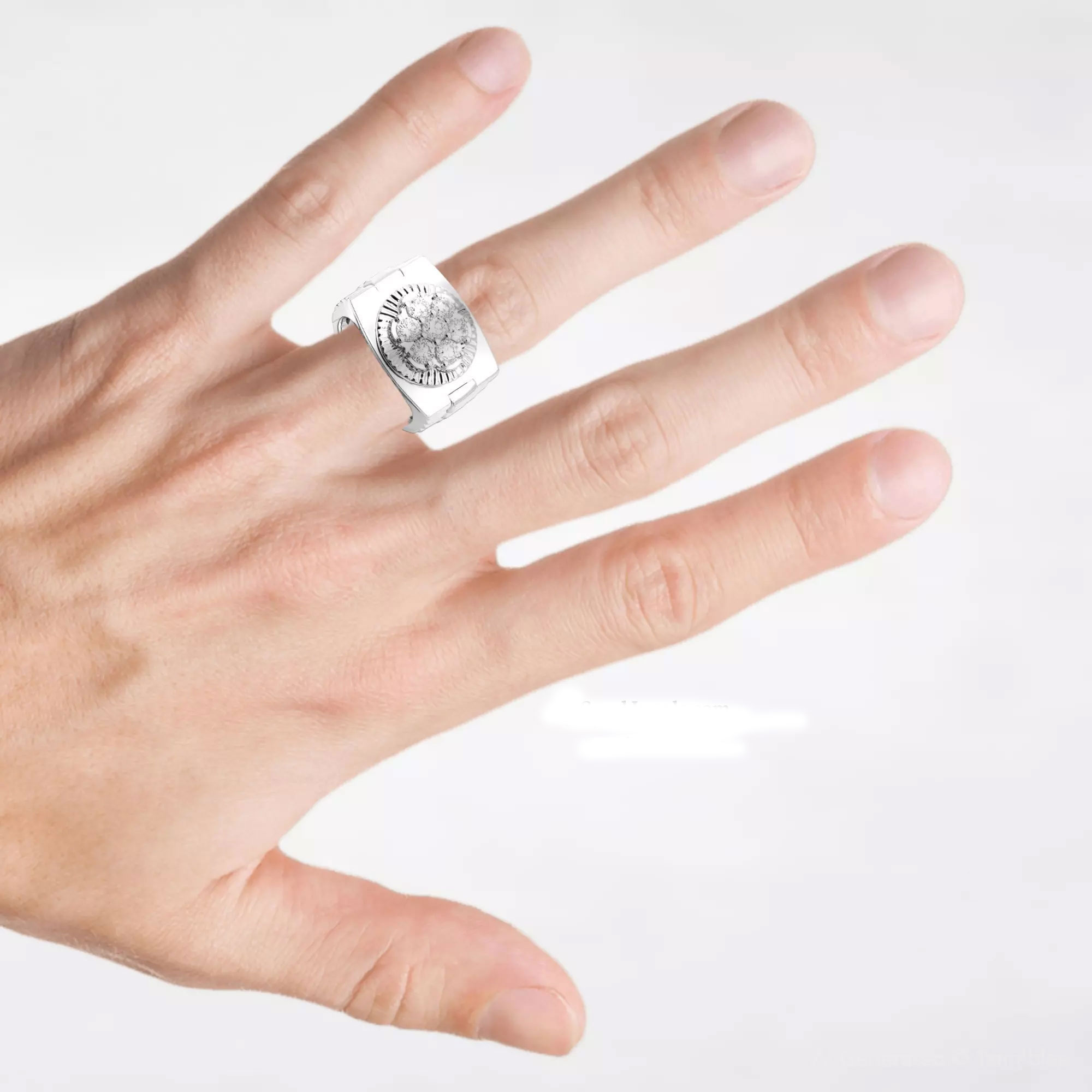 Men's Cubic Zircon Diamond Cluster Ring